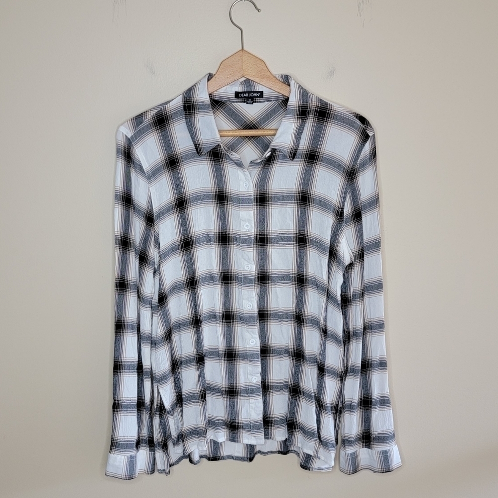 Dear John | Plaid Button Down Shirt with Buttons on Back Size Medium